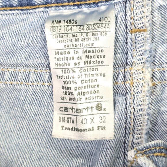 Carhartt Jeans Mens 40 x 32 Denim 2 PAIR Traditional Fit Straight Leg Workwear - Picture 4 of 9